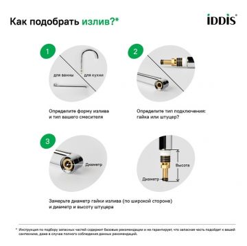 Излив для кухни Iddis (Иддис), L-образный, нерж. сталь, 200х330 мм, поворотный, графит, 995L20G5SM