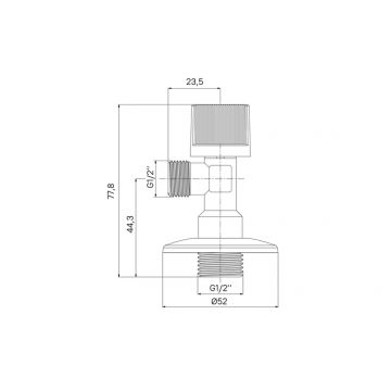 Кран угловой Iddis (Иддис), с отражателем, 1/2; 1/2, шаровой, латунь, 910B0P1B2CZ
