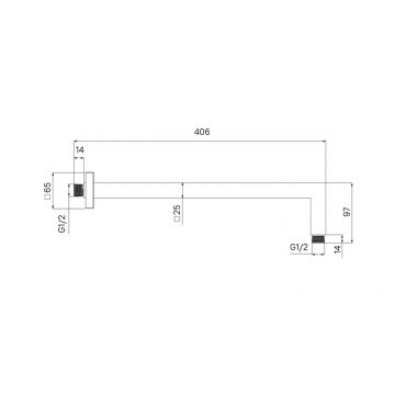 Кронштейн для верхнего душа в стену Iddis (Иддис) Optima Home, квадратный, черный матовый, OPH41BSi61