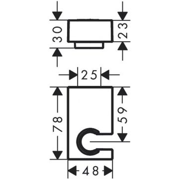 Держатель ручного душа Hansgrohe (Хансгрое) , настенный, цвет: шлифованная бронза 28387140