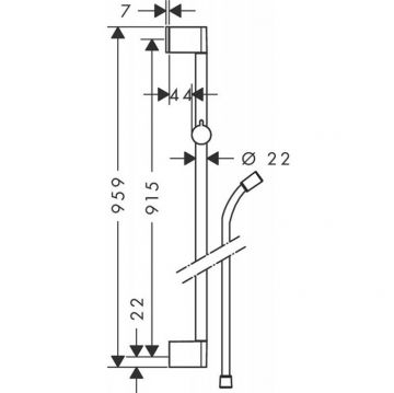 Душевая штанга Hansgrohe Unica 90 см., цвет: хром 26504000