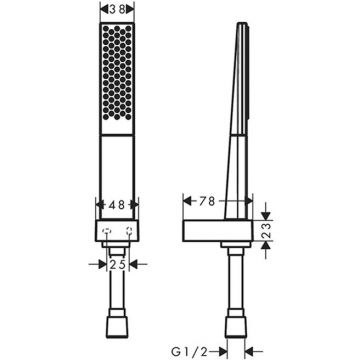 Душевой гарнитур Hansgrohe (Хансгрое) Rainfinity: ручной душ с держателем, цвет: белый матовый 26856700