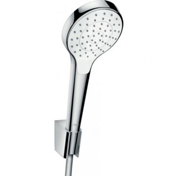 Ручной душ Hansgrohe (Хансгрое) Croma Select, с держателем, цвет: хром/белый 26410400