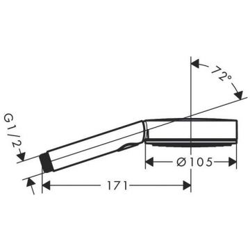 Ручной душ Hansgrohe (Хансгрое) Pulsify, 3jеt, Асtivаtiоn, настенный, цвет: хром 24100000