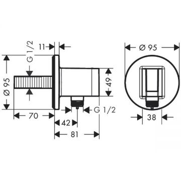 Шланговое подсоединение Hansgrohe (Хансгрое) FixFit, 1/2″, цвет: черный матовый 26888670