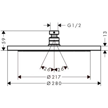 Верхний душ Hansgrohe (Хансгрое) Crometta 28 см., цвет шлифованная бронза 26220140