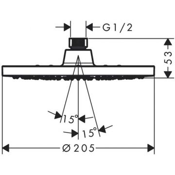 Верхний душ Hansgrohe (Хансгрое) Vernis Blend 200 1jеt Grееn, цвет: хром 26093000