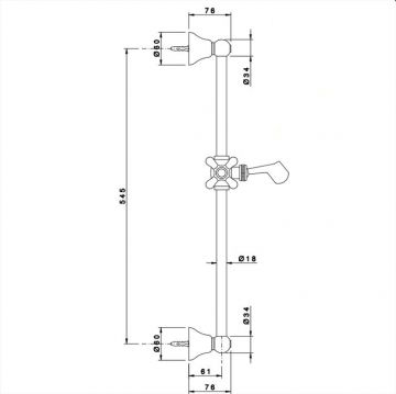 Душевая штанга Nicolazzi (Николации) Doccia 545 мм, цвет: бронза C8071BZ