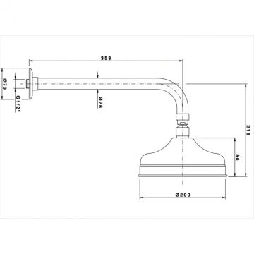 Верхний душ Nicolazzi (Николации) Doccia, 20 см, цвет: хром 5702CR20