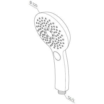 Ручной душ Am.Pm (Ам.Пм) Inspire V2.0, хром, 120 мм, 3 функции, F0250A000