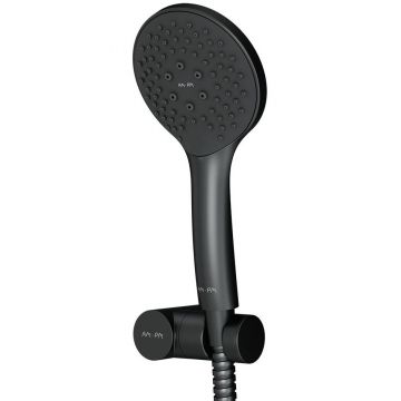 Душевой набор Am.Pm (Ам.Пм) Gem ручной душ 110 мм, держатель, шланг, черный, F0119022