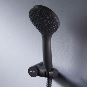 Душевой набор Am.Pm (Ам.Пм) Gem ручной душ 110 мм, держатель, шланг, черный, F0119022