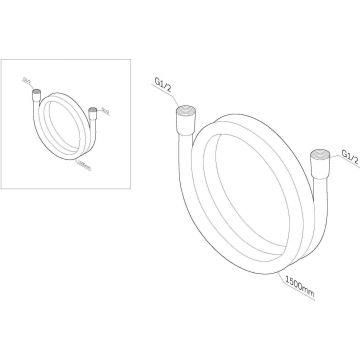 Душевой шланг Am.Pm (Ам.Пм) ПВХ, 1500 мм, черный матовый, F0415122