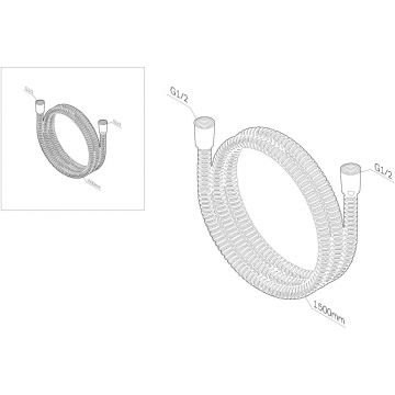 Душевой шланг Am.Pm (Ам.Пм) нержавеющая сталь, 1500 мм, хром, F0415300