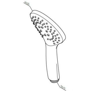 Ручной душ Am.Pm (Ам.Пм) Gem 3 функции, d 110 мм, хром, F0290100