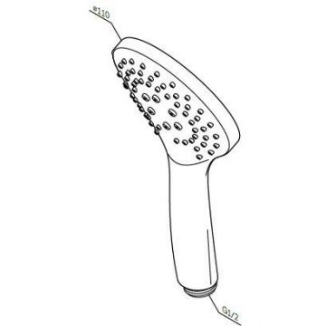 Ручной душ Am.Pm (Ам.Пм) Gem хром, 110 мм, 1 функция. F0290064