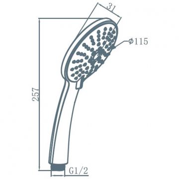 Ручной душ Am.Pm (Ам.Пм) Spirit 5 функций, d 115 мм, хром, F0270064