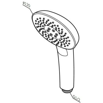 Ручной душ Am.Pm (Ам.Пм) Spirit V2.0, хром, 120 мм, 3 функции, F0270A000