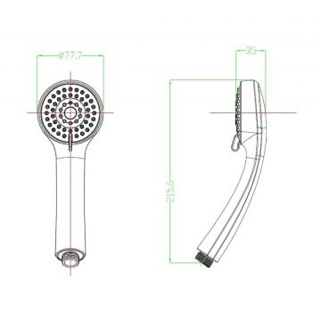 Лейка для душа Milardo, 3F, D 76мм, 040, глянцевый хром 0403F76M18