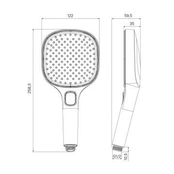 Лейка для душа Milardo (Милардо) Ideal Spa, 3F черный матовый, ILS3FB0M18