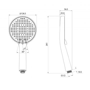 Лейка для душа, Milardo (Милардо) Ideal Spa 3F, черный матовый ILS3FBRM18