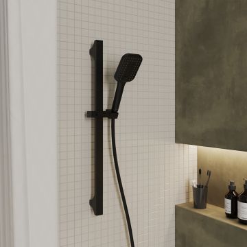 Лейка для душа, Milardo Ideal Spa 3F, черный матовый ILS3FBSM18