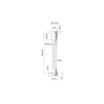 Шланг для душа Milardo, EPDM, 2,0 м, 220, матовый хром 220S200M19