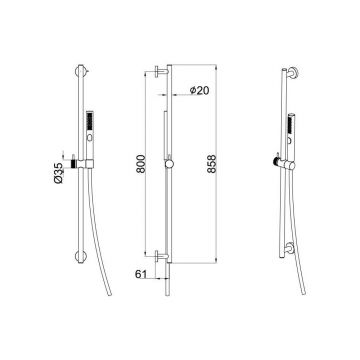 Душевой гарнитур Allen Brau (Аллен Брау) Priority 5.31010-BN без смесителя, брашированный никель