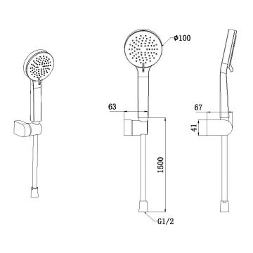 Душевой гарнитур Allen Brau (Аллен Брау) Eclipse 5.E1005-BN, брашированный никель