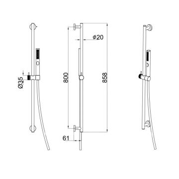 Душевой гарнитур Allen Brau (Аллен Брау) Priority 5.31010-31, черный матовый