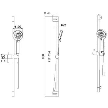Душевой гарнитур Allen Brau (Аллен Брау) Eclipse 5.E1008-BN, брашированный никель