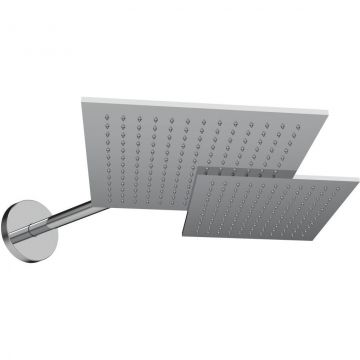Душевая головка Graffio (Граффито) Duetto, кронштейн из стены, сдвоенная квадратная 30x45 см, 1 режим: дождь, цвет хром KSDUO560/CR