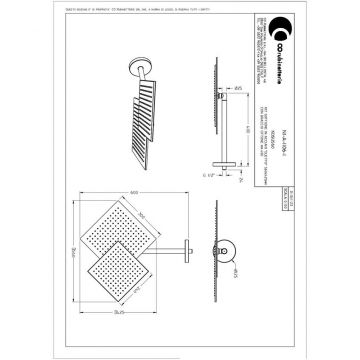 Душевая головка Graffio (Граффито) Duetto, кронштейн из стены, сдвоенная квадратная 30x45 см, 1 режим: дождь, цвет хром KSDUO560/CR