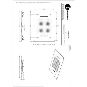 Душевая головка Graffio (Граффито) Gipzy, прямоугольная 70х50 см с 7 цветной LED подсветкой и 2 режимами: дождь, 2 каскадные струи, цвет хром GY271/CR