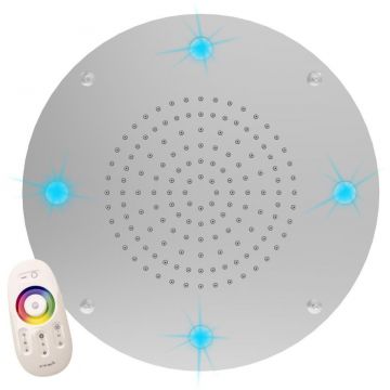 Душевая головка Graffio (Граффито) Kings, круглая, потолочная 30 см с 7 цветной LED подсветкой, 1 режим: дождь, цвет хром KI570T/CR