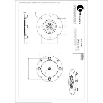 Душевая головка Graffio (Граффито) Kings, круглая, потолочная 30 см с 7 цветной LED подсветкой, 1 режим: дождь, цвет хром KI570T/CR