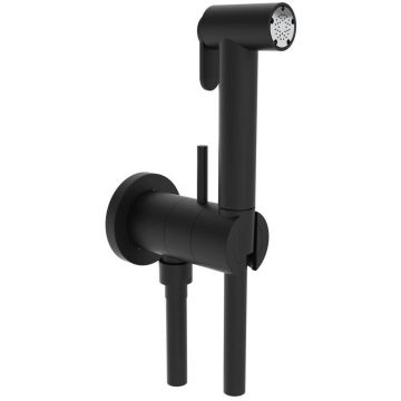 Комплект гигиенического душа Graffio (Граффито), с прогрессивным картриджем и ограничителем, цвет черный матовый KSPAT101-07/NEO