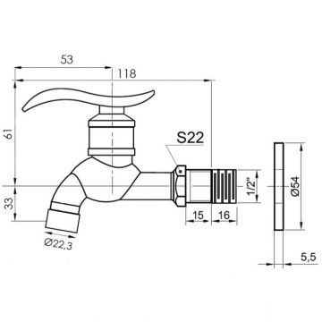 Сливной кран Bronze de Luxe (Бронз Де Люкс) 21599/1 (насадка рассекатель) бронза