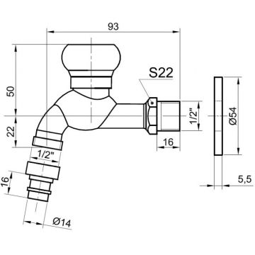 Сливной кран Bronze de Luxe (Бронз Де Люкс) 21978/2 (насадка-для шланга) бронза