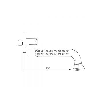 Излив 20 см узорчатый Bronze de Luxe (Бронз Де Люкс) Windsor бронза 15815