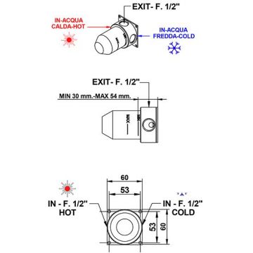 Скрытая часть для встроенных смесителей Bongio (Бонгио) Time 2020 для душа на 4 выхода для 71530 - 73530 - 69530 09687AS00