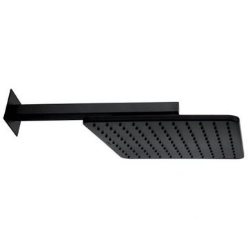 Верхний душ Bossini (Боссини) Cosmo 280х280 мм, с кронштейном 40 см, черный матовый H69598I.073