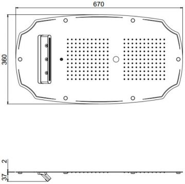 Верхний душ Carimali (Каримали) MyDream Colonial 700х40 см, потолочный, 242 форсунки, 3 потока воды: дождь, каскад, распылитель, цвет: хром 23072XN-CRX