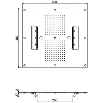Верхний душ Carimali (Каримали) MyDream 550х50 см, потолочный, 242 форсунки, 4 потока воды: дождь, каскад, распылители, двойной каскад, цвет: хром 23075XN-CRX