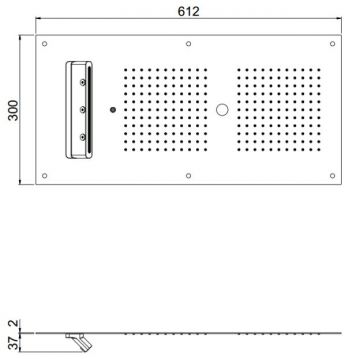 Верхний душ Carimali (Каримали) MyDream 600х30 см, потолочный, 242 форсунки, 3 потока воды: дождь, одинарный каскад, распылитель, цвет: хром 23073XN-CRX