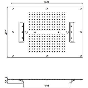 Верхний душ Carimali (Каримали) MyDream 700х50 см, потолочный, 484 форсунки, 4 потока воды: дождь, каскад, распылители, двойной каскад, цвет: хром 23070XN-CRX