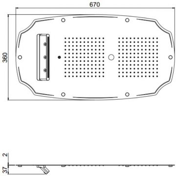 Верхний душ Carimali (Каримали) MyDream Colonial 700х40 см, потолочный, 242 форсунки, 3 потока воды: дождь, каскад, распылитель, хромотерапия, цвет: хром 23072XN/S-CRX