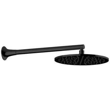 Верхний душ Cisal (Кисал) Vita 25 см., с настенным держателем 40 см., цвет: черный матовый VI01319140
