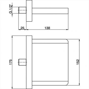 Излив Cisal (Кисал) Complementi настенный каскадный 138 мм, цвет: хром ZA00219021