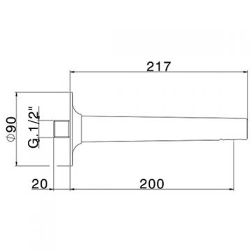 Излив Cisal (Кисал) Vita L=20 см, цвет: черный матовый VI00024040